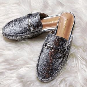 Silver glitter Liliana Mules
